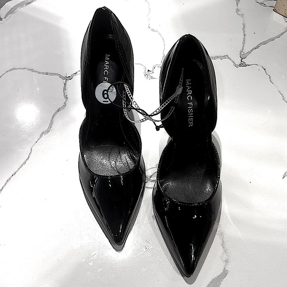 Marc Fisher Chrysta Black Patent Leather Pointy Toe Pumps, Women’s Size 6. - Picture 6 of 10